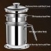 1.8 L 304 Stainless Steel Oil Filter Storage Pot Grease Keeper Oil Container for Bacon Fat, Kitchen Cooking or Frying Oil
